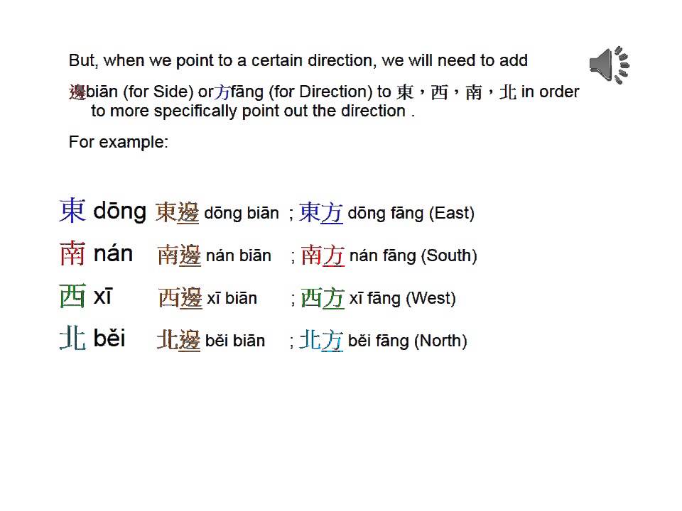 Learning Chinese - 4 Directions - YouTube