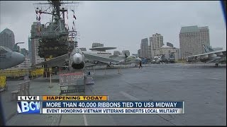 Vietnam vets honored with thousands of ribbons on USS Midway