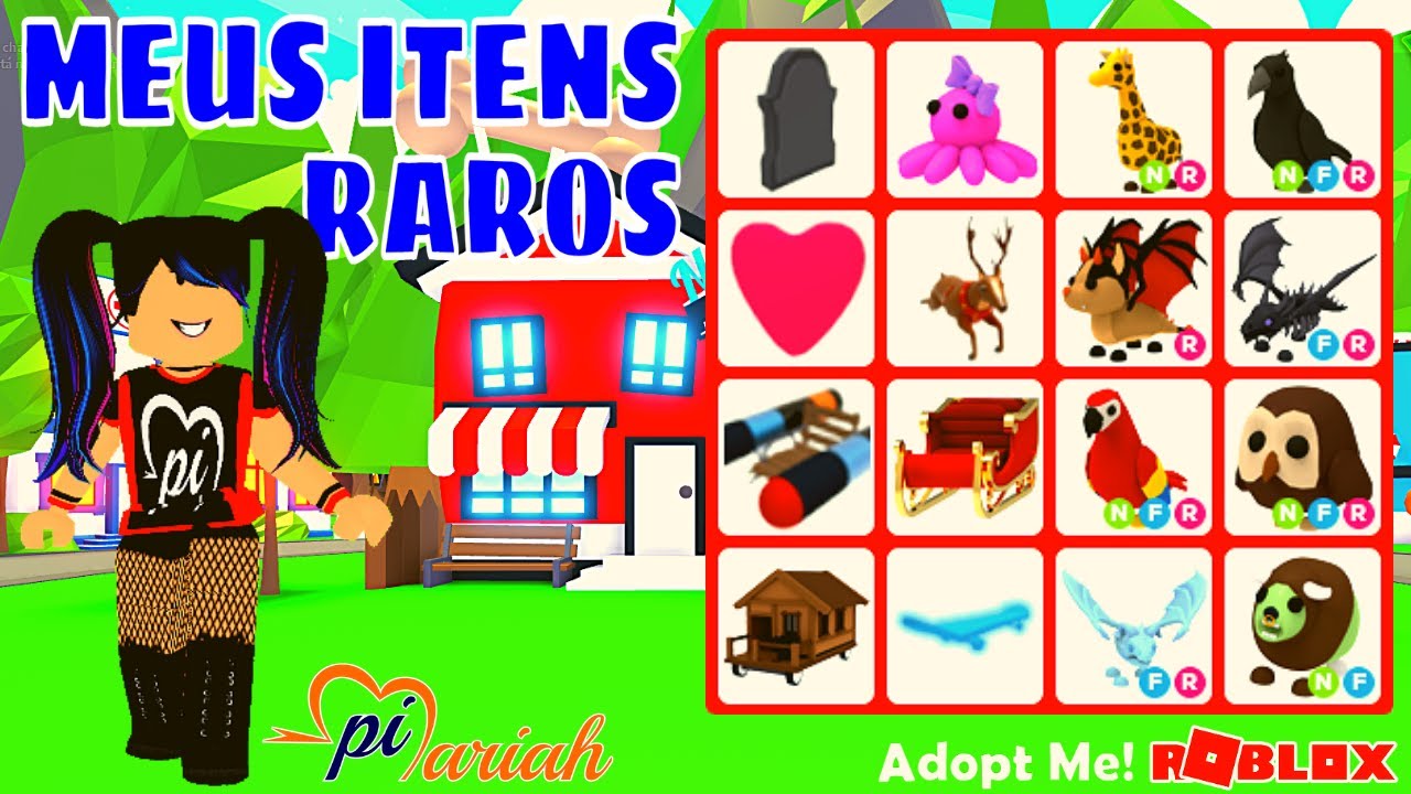 MOSTREI MEUS ITENS RAROS NO ADOPT ME - Roblox 