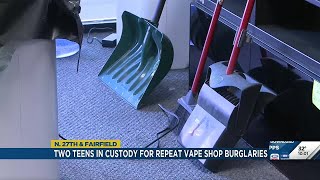 Teens arrested after repeatedly burglarizing north Lincoln vape shop, police say