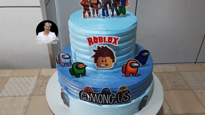 bolo chantilly tema roblox. #roblox #aniversario #bolo #bolo