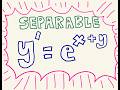 Solve y’ = e^(x+y) (Separable)