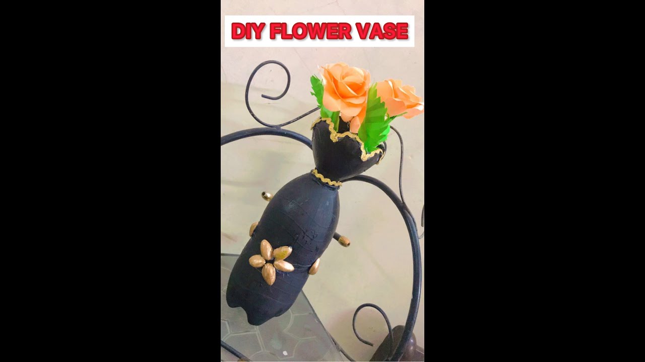 HOW TO MAKE DIY FLOWER VASE diyflowervase artandcraft YouTube