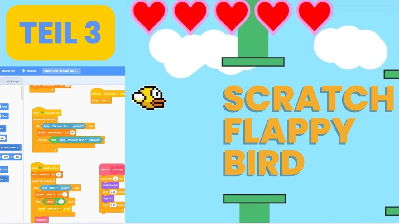 Flappy Bird programmieren Scratch Teil 3 von 5 - YouTube