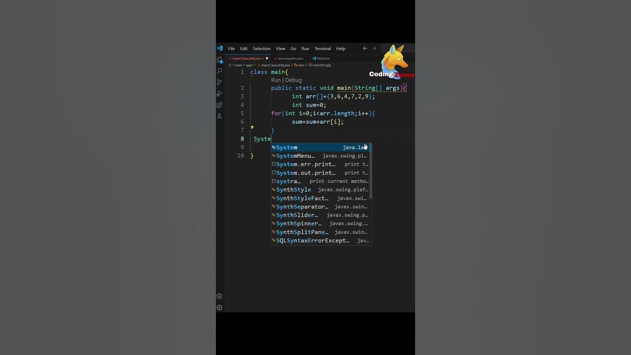 Average of array elements in Java - YouTube