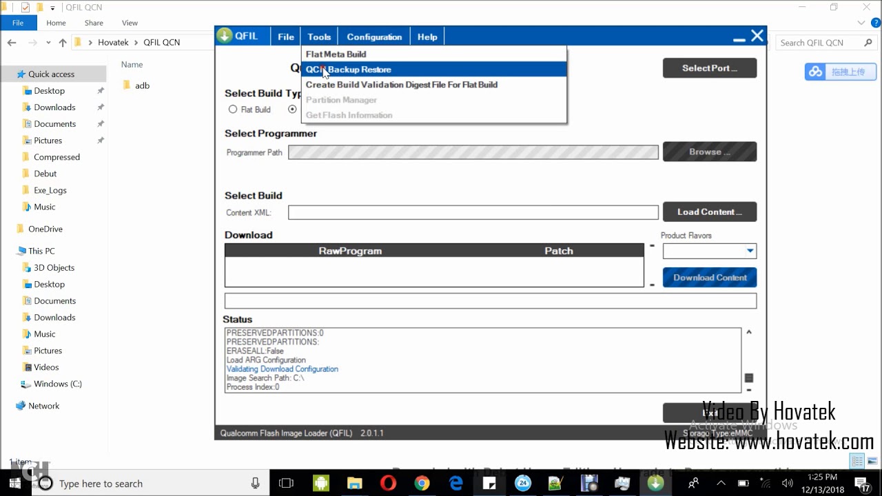 How to use QFIL to backup  restore QCN to Qualcomm