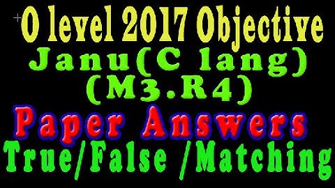 O Level Doeacc/Nielit C Language Paper 2017 January Solve Question M3-R4 Objective Type