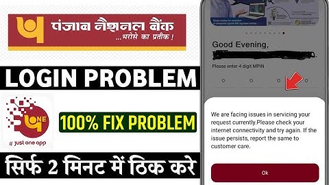 pnb login we are facing issues in servicing your request currently please check your internet connec