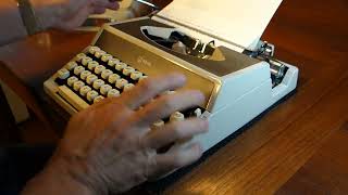 1972 Royal Mercury ultraportable typewriter at work