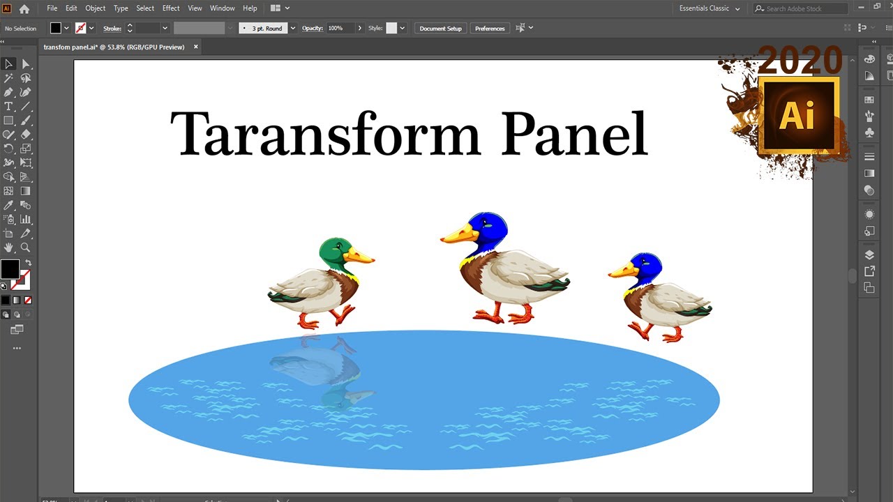 Adobe illustrator class 63 transform panel Urdu/Hindi - YouTube