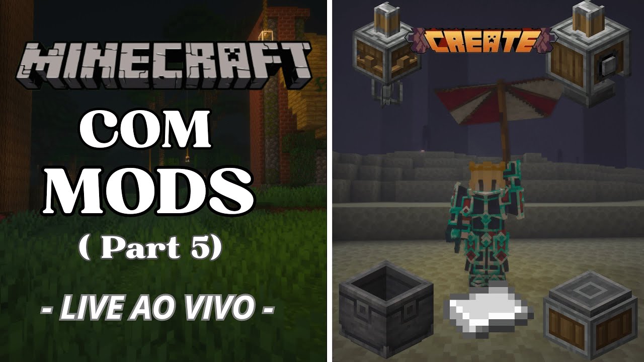 Live Ao Vivo Minecraft Mods Part 5 ( Aprendendo Sobre O CREATE ...