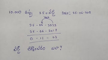 Vaddi Lekkalu in telugu