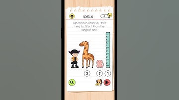 Brain test 4 ll level 32 tap them in order of their height 🦒📏🐈 🧠 #shorts #viral #braintest4