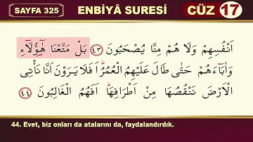 021 Enbiya Suresi سورة الأنبياء Ok Takipli, Türkçe Mealli -Okuyan: Hafız Mustafa Uyar