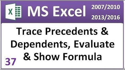 Excel formula tab Hindi - Trace Precedents, Trace Dependents, Remove Arrows, Evaluate Formula Etc.