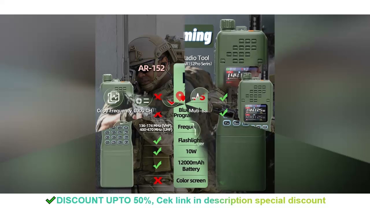 BAOFENG AR-152 PRO GPS Walkie Talkie  Long Range Bluetooth Programming 10W Multi Band 12000mAh