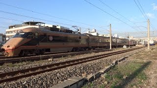 134次與125次自強號在斗六車站交會(台灣鐵路X東武鐵道友好協定締結紀念列車)