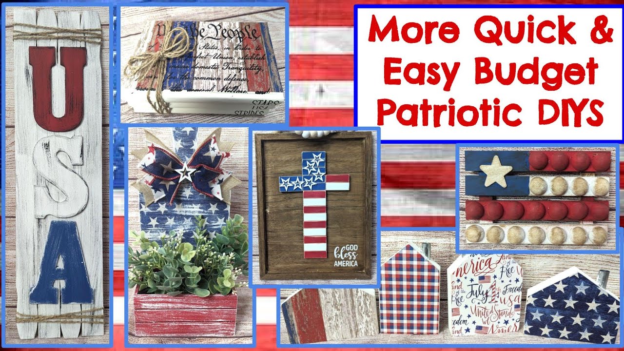 ⭐ QUICK EASY DOLLAR TREE BUDGET PATRIOTIC HOME DECOR DIYS | Magnolia Design Co | Americana Crafts