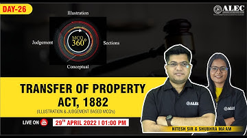 DAY:26 Transfer of Property (PART-02) for MPCJ Prelims 2022 | MCQ 360 by Nitesh sir