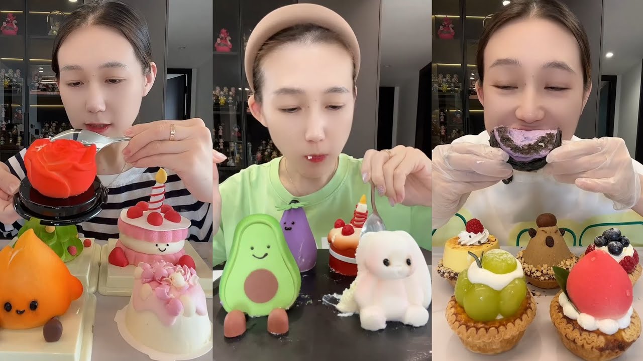 Cute Cartoon Dessert Mukbang | ASMR Sweet Eating Sounds | Fun & Colorful Treats