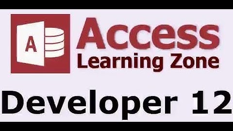 MIcrosoft Access Developer Level 12 - Introduction