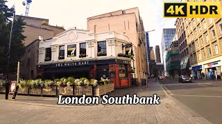 Walking London: From Waterloo's The Cut to the River Thames(4k HDR)