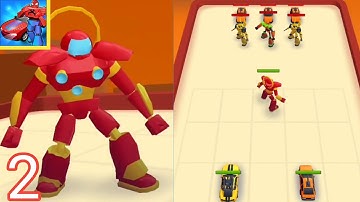Robot Merge Master Car Game Max Level 11-13 Walkthrough Gameplay Part 2