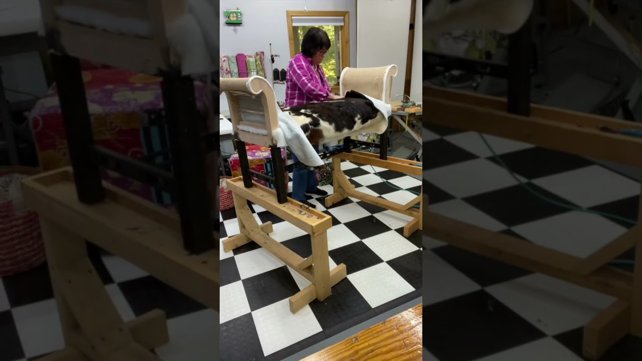 Hair On Hide Bench Upholstering the seat