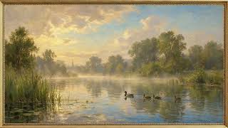 Vintage Ducks at Sunrise Painting | 4k Frame TV Art | Tranquil Landscape Ambient Loop (2 Hours) screenshot 5