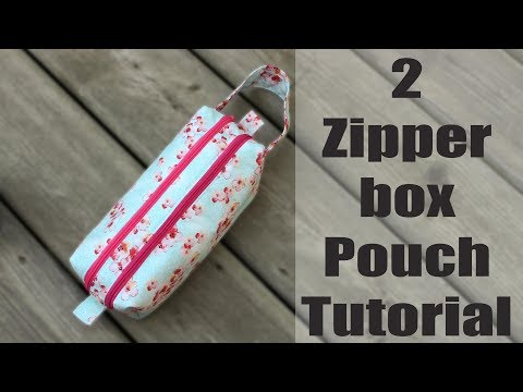 Double Zipper Box Pouch sewing Tutorial