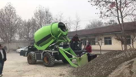 Mobiled Self loading concrete mixer test video