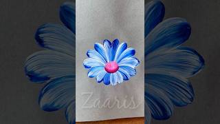Easiest BLUE💙flower painting using acrylic🖌️🎨 #art #blue #shorts #viral #flowerpainting #easiest