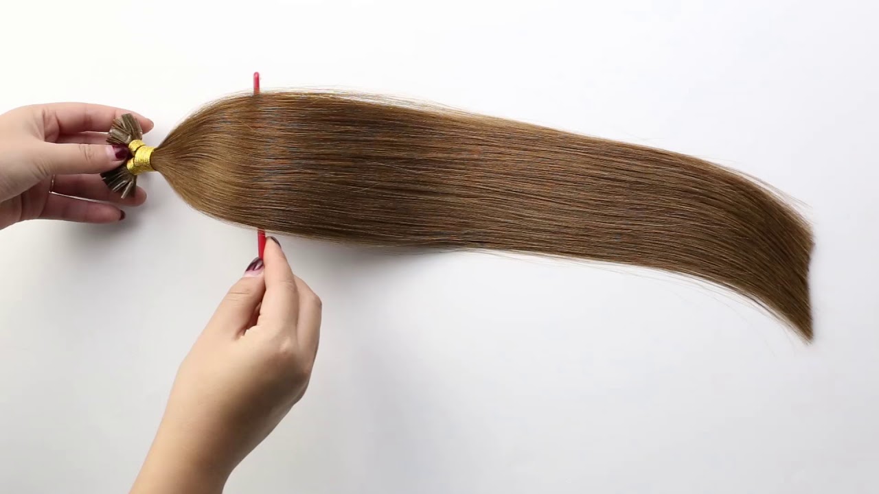 Sunny Hair medium brown u tip human hair extensions nail tip keratin fusion human hair extensions