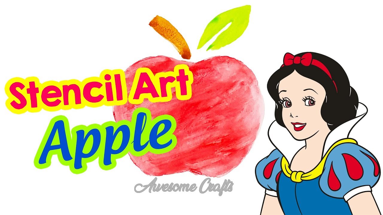 Easy, Simple Stencil Art for Kids (Painting Apple)