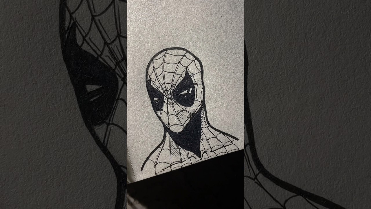 Relax and watch me ink my Spiderman drawing 