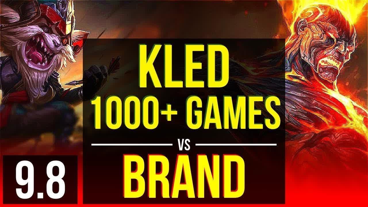 Gain elo as KLED vs BRAND (TOP) (DEFEAT) | 3 early solo kills, 1000+ games | Korea Diamond | v9.8