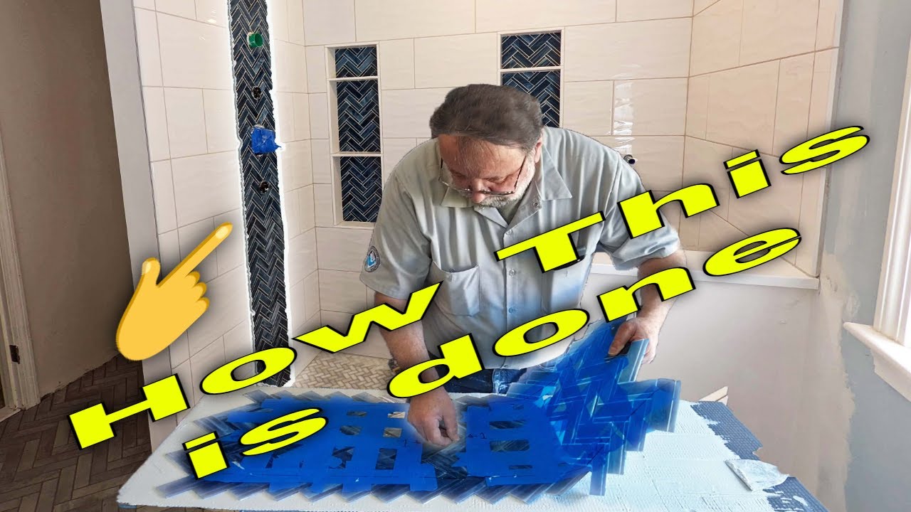 Простой способ сочетать тонкую и толстую плитку. Водопад «Стеклянная ёлочка».