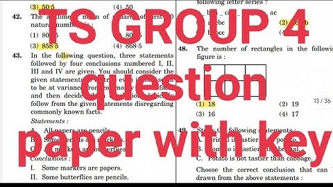 TS GROUP 4 KEY WITH QUESTION PAPER #group4 #key #tspsc #cutoff #certification #gk #certification