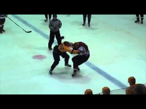 Драка: МХЛ: Андрей Белов (Атланты) vs Калвис Озолс (ХК Рига)