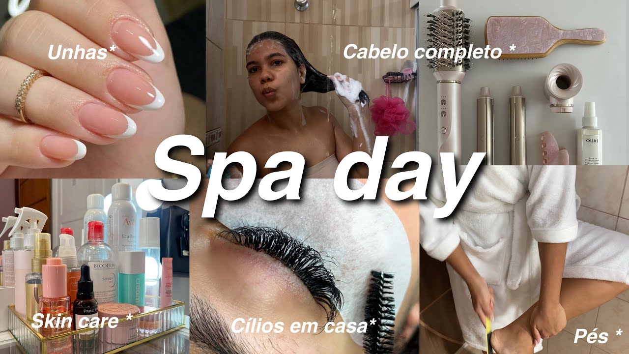 Spa day completo em casa | unhas de gel , cílios em casa , cabelo , skin care ✨