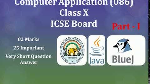 #L09- Very Short Question Answer  (ICSE BOARD Class 10 Computer Application). Important Questions