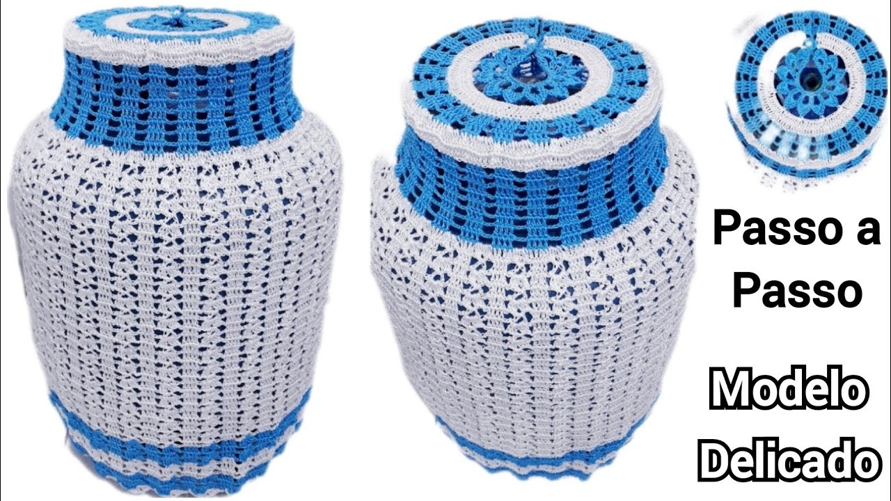 Passo a Passo - Capa de Botijão - Modelo Delicado com Linha de Seda - Kat Crochê