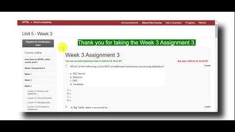 NPTEL/Swayan Course - Cloud Computing Week 3 Answers ( 2020 )