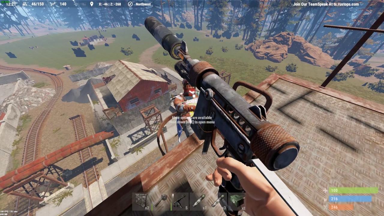 Rust video game, Rust, 3v1, ez, pvp, headshot, custom smg.