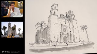 How to Sketch a 3-Point Perspective on-location in Mexico!