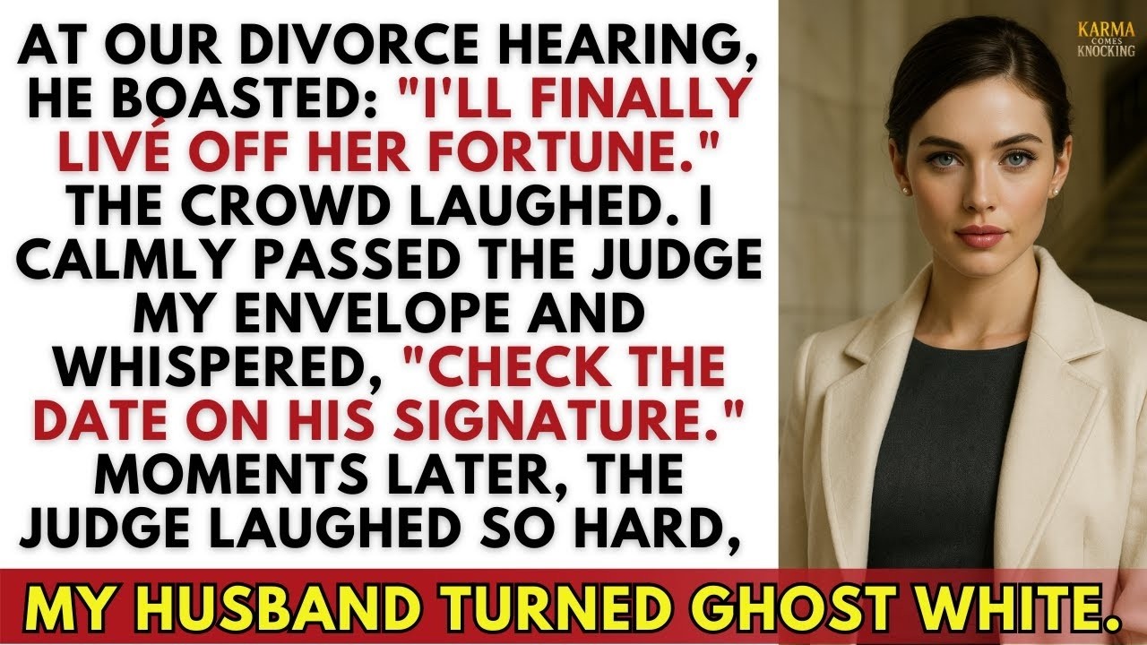 At Our Divorce Hearing, My Husband Boasted He’d Live Off My Fortune—Then the Judge Saw My Envelope