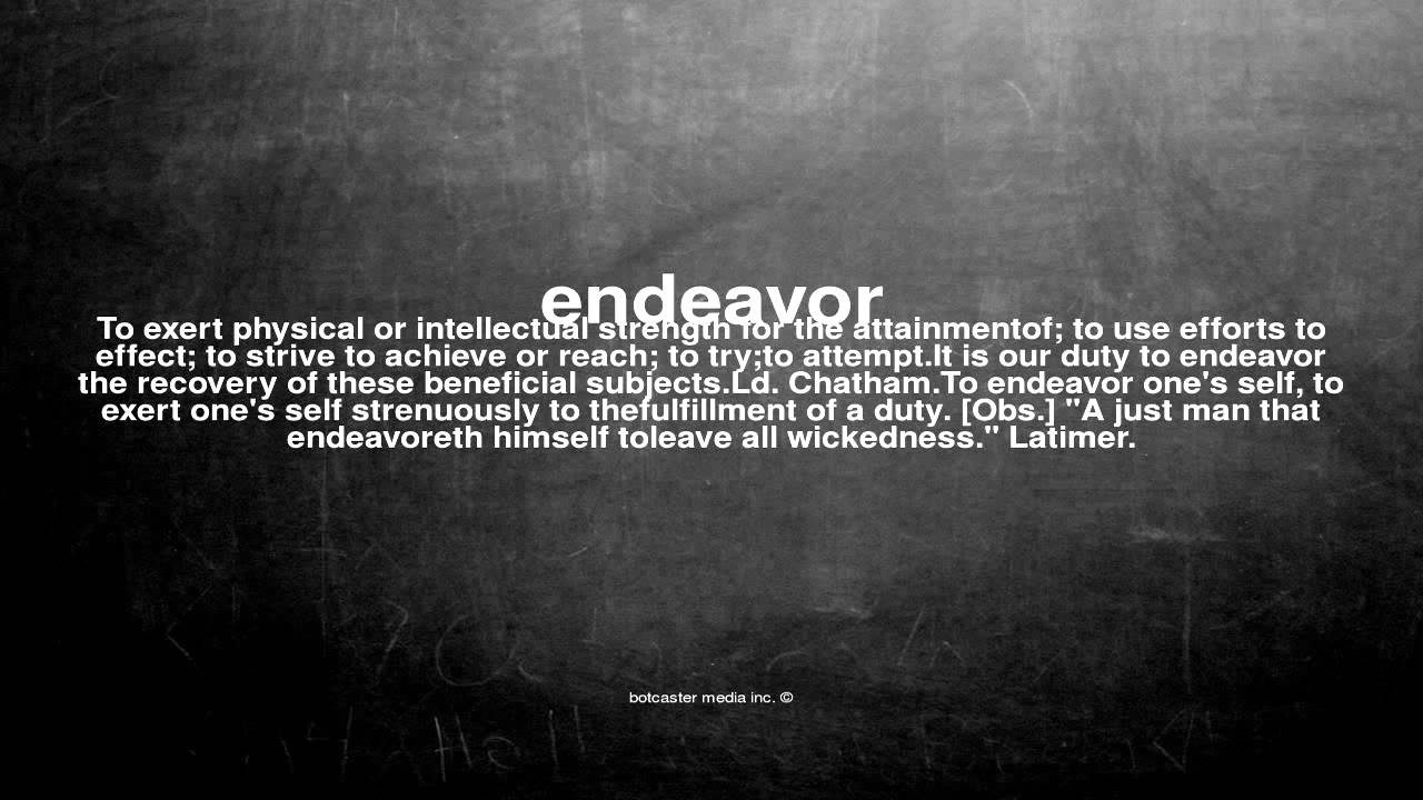 What does endeavor mean - YouTube