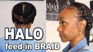 QUICK &amp; EASY HALO FEED-IN BRAID for Beginners #SimplyDivineCurls