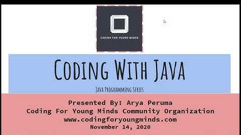Java Programming Lesson 1| Coding For Young Minds | Coding Webinar