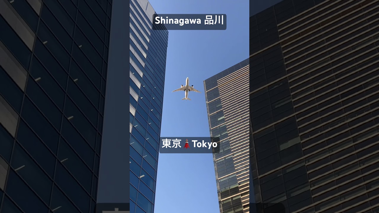 Shinagawa tokyo japan, recently you can see aeroplane a lot closer due to Haneda Airport #shorts